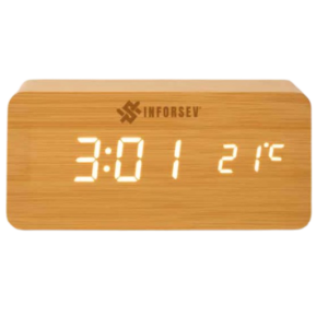 Reloj Digital de Bambú Personalizable